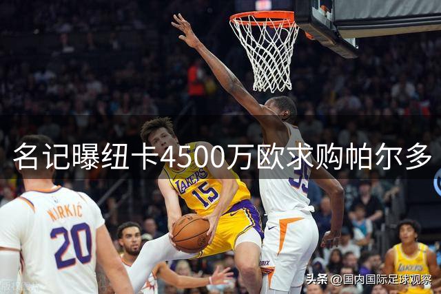 名记曝纽卡4500万欧求购帕尔多 球员决意告别里尔